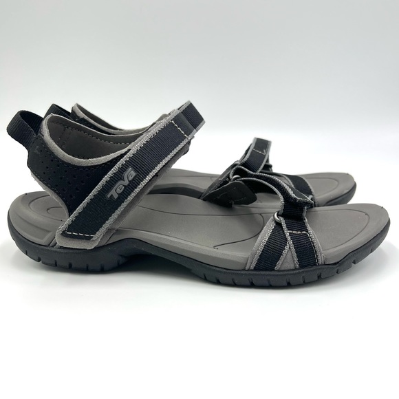Teva Women's Verra Black Grey Strappy Sport Summer Sandals Shoes NEW